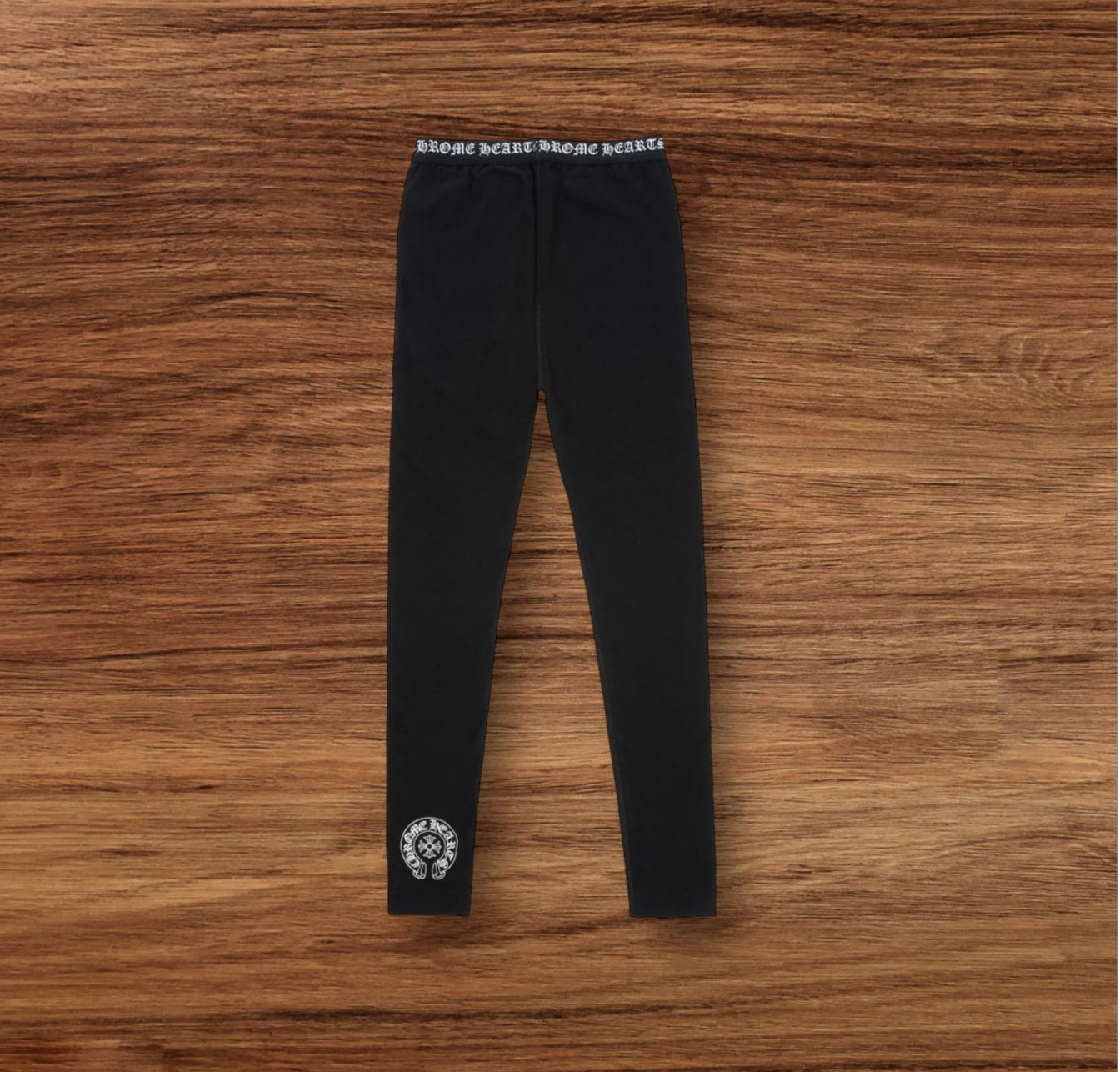 Black & Pink Chrome Heart Leggings