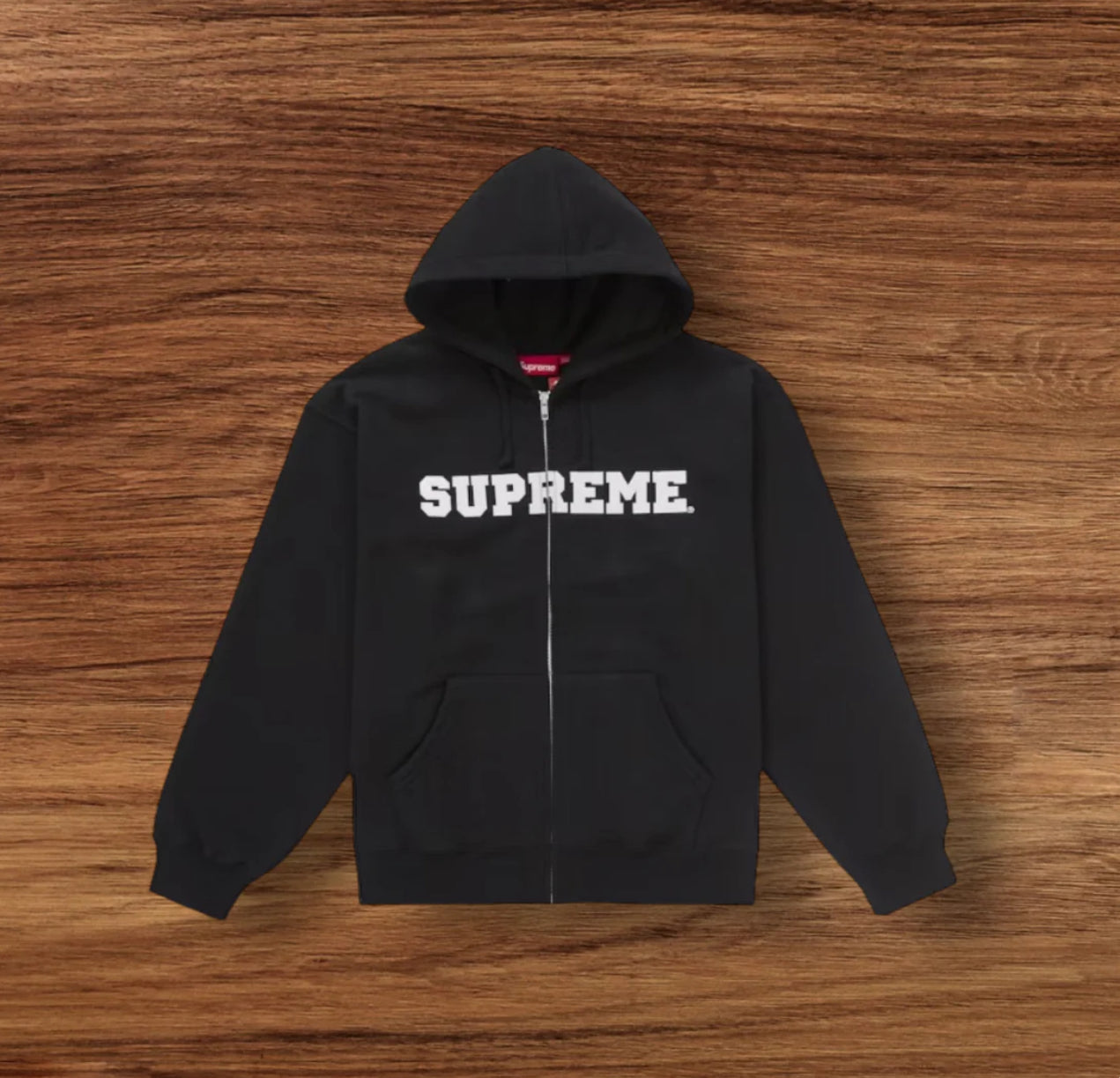 Supreme Collegiate Appliqué Zip Up Hooded Sweatshirt 'Black'