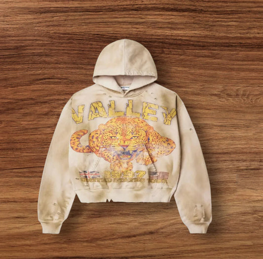 VALE FOREVER CHEETAH PULLOVER HOODIE TAN