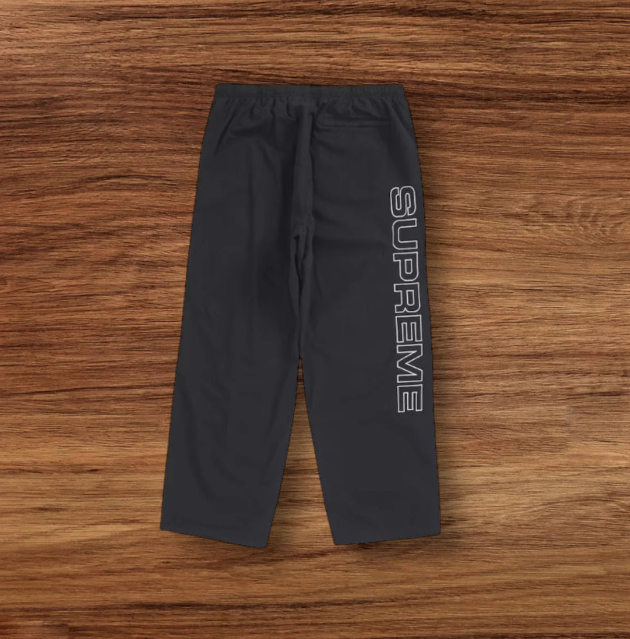 Supreme Black Spellout Embroidered Track Pants