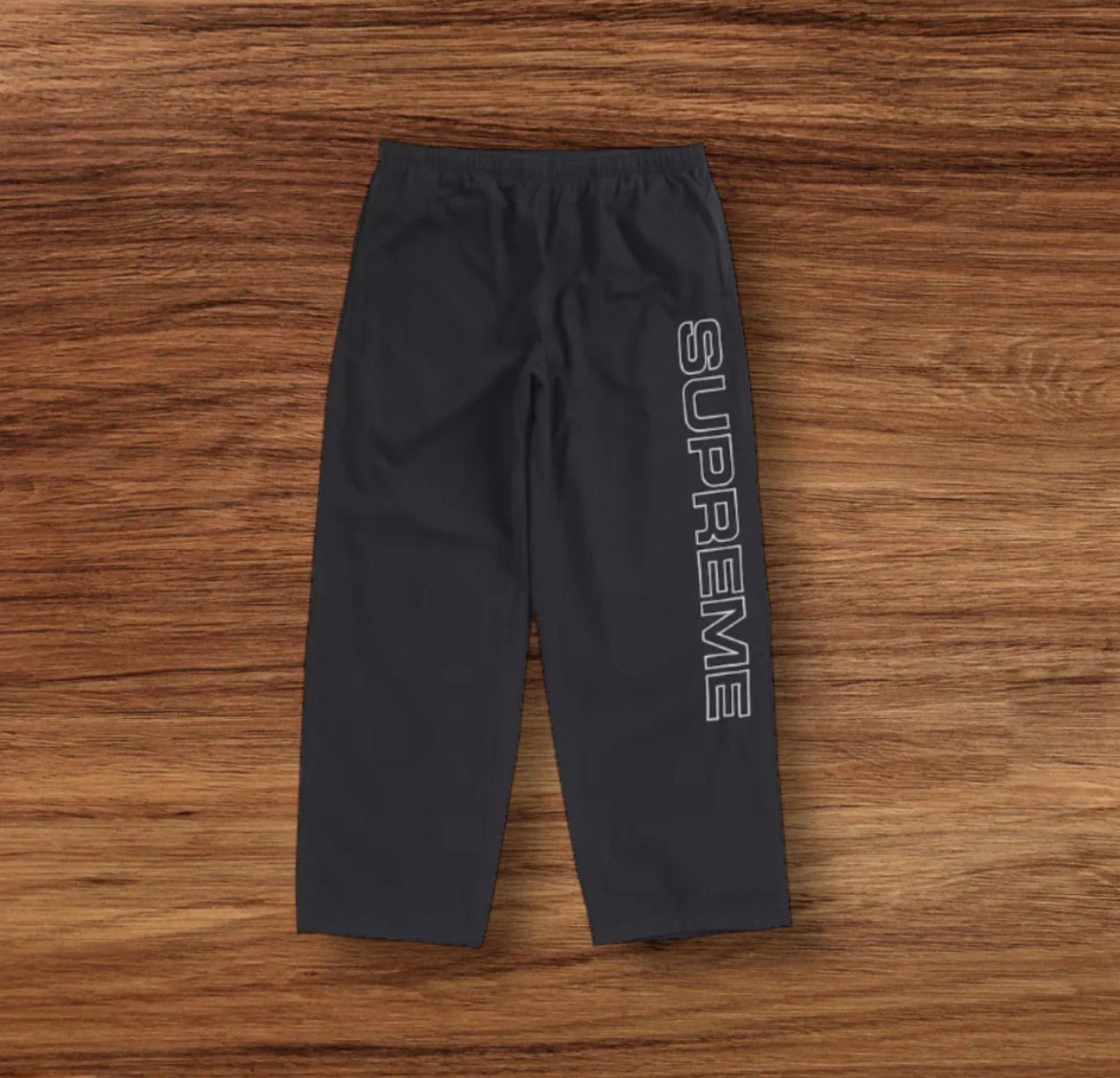 Supreme Black Spellout Embroidered Track Pants