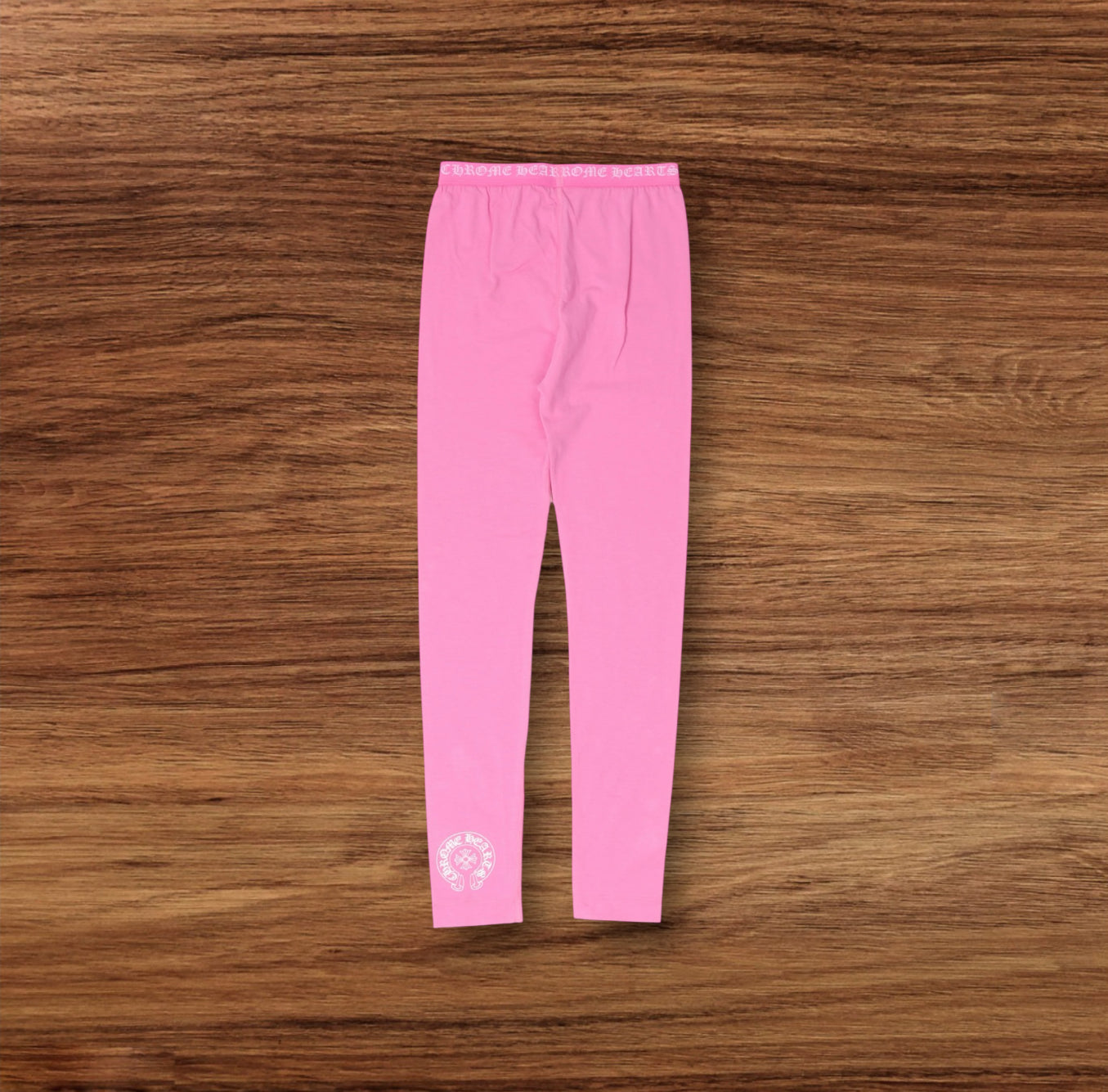 Black & Pink Chrome Heart Leggings