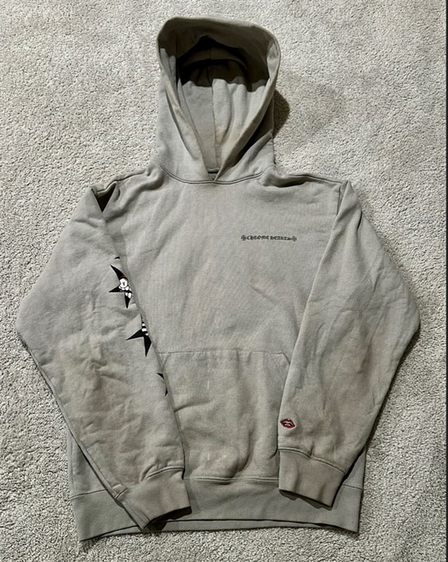Grey Chrome Heart Hoodie