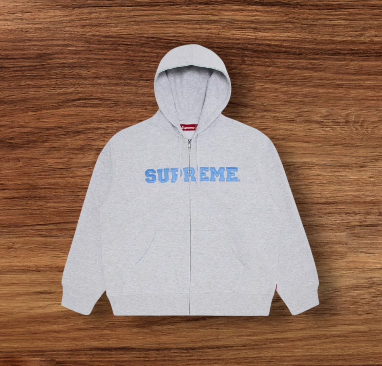 Supreme Collegiate Appliqué Zip Up Hooded Sweatshirt 'Ash Grey'