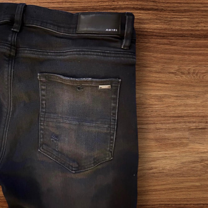 Black Amiri Jeans ‘Wes Lang Reaper Logo Aged Jeans’ (Pre-Owned)