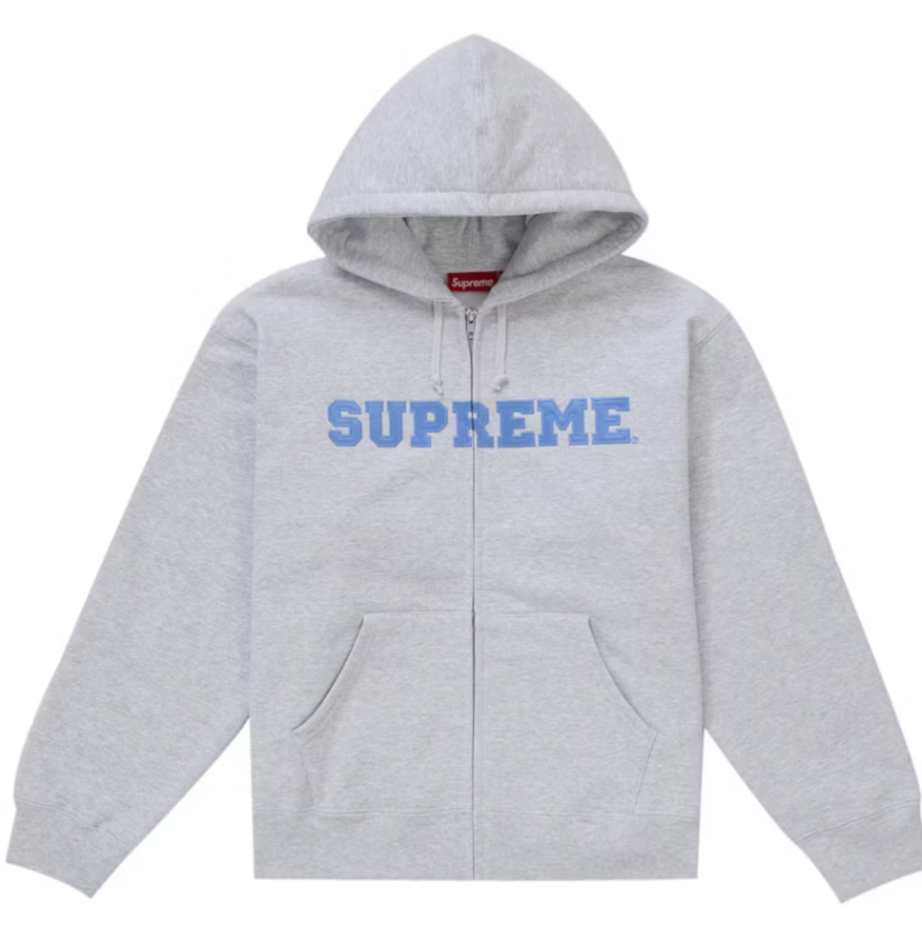 Supreme Collegiate Appliqué Zip Up Hooded Sweatshirt 'Ash Grey'