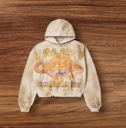 VALE FOREVER CHEETAH PULLOVER HOODIE TAN