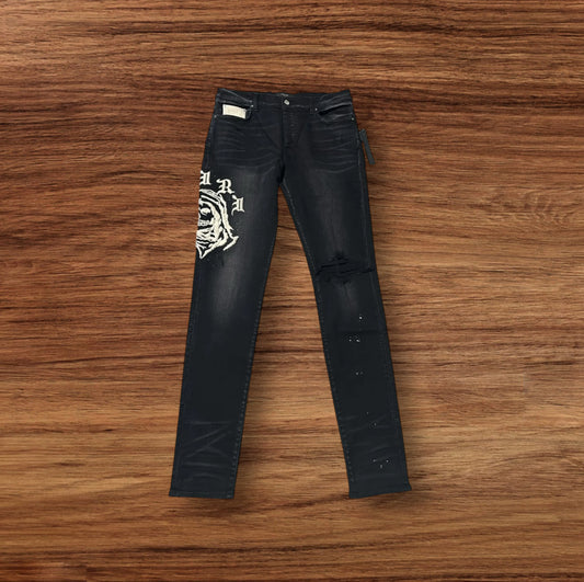 Black Amiri Jeans ‘Wes Lang Reaper Logo Aged Jeans’