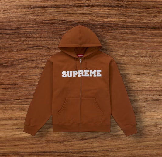 Supreme Rust Collegiate Applique Zip Up