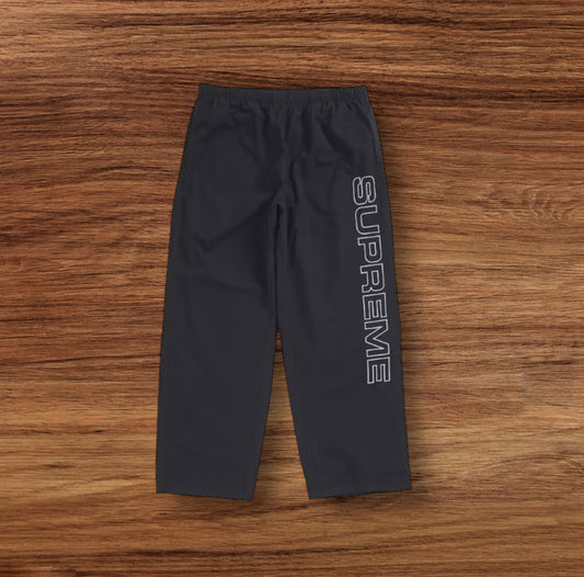 Supreme Black Spellout Embroidered Track Pants